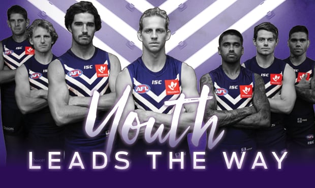 LEADERSHIP_HERO 13.jpg Two new young faces have joined Fremantle’s leadership group in 2018. - Fremantle,Fremantle Dockers,Alex Pearce,Bradley Hill,Nat Fyfe,Aaron Sandilands,David Mundy,Lachie Neale,Michael Walters